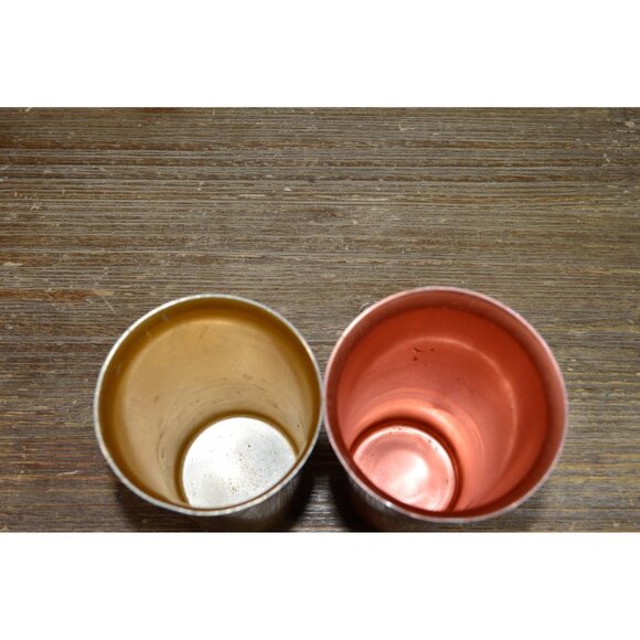 Vintage Anodized Aluminum Tumblers MCM Gold & Copper Cups Mixed Brands READ - Picture 3 of 10
